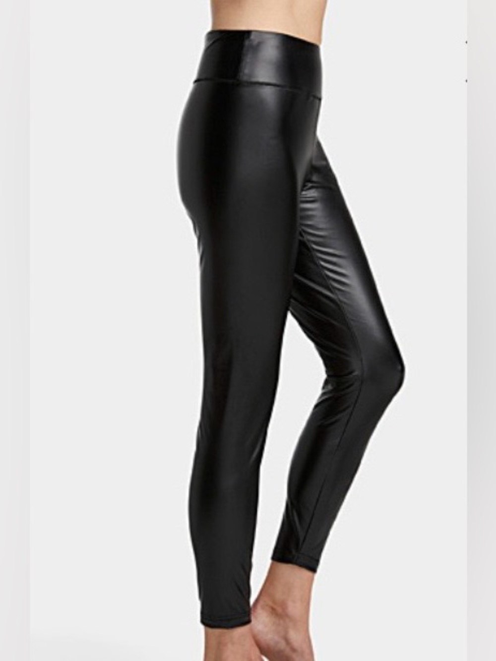 NWOT Simons Black Faux Leather High-Waist Leggings - Size XS/S